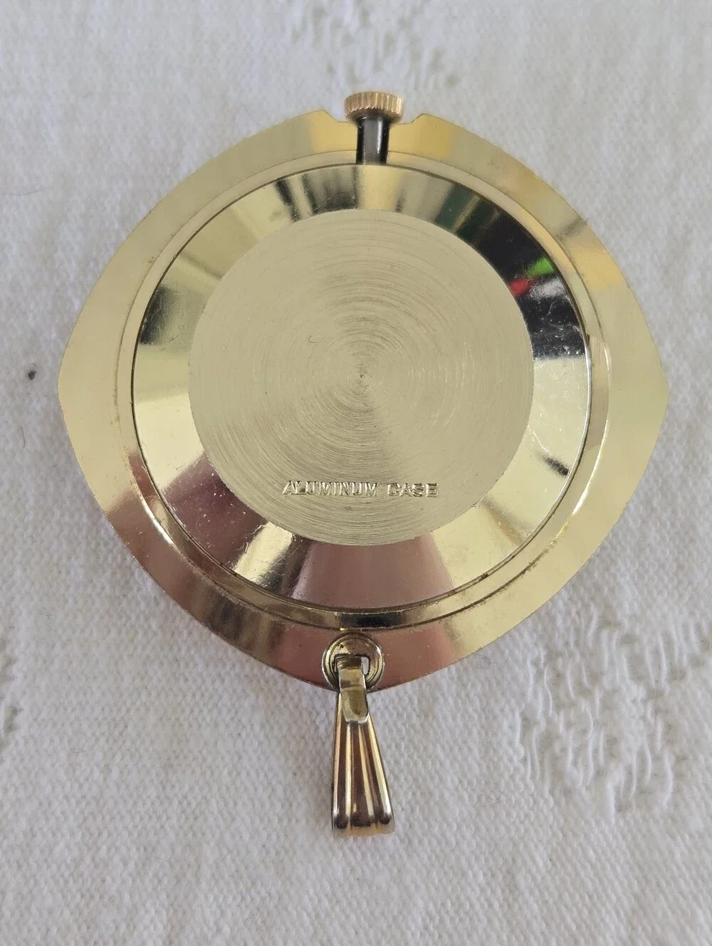 Timex Gold-Tone Circular Decorative Pocket Watch Accent Aluminum Vintage
